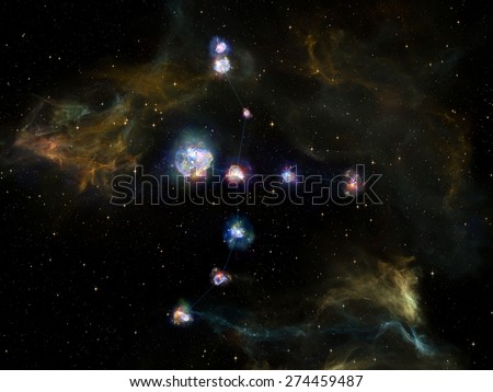 Star Glow series. Background design of fractal elements, constellation lines and lights on the subject of Universe, cosmos, astronomy, astrology and education