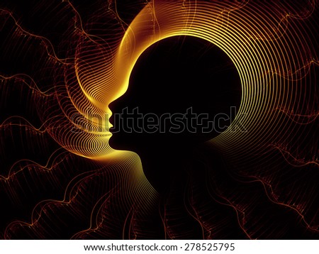 Geometry of Soul series. Backdrop design of profile lines of human head to provide supporting composition for works on education, science, technology and graphic design