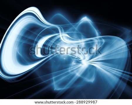 Light Trail series. Artistic background made of light trails and forms for use with projects on graphic design, science and technology