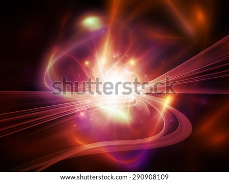 Light Trail series. Backdrop of light trails and forms on the subject of graphic design, science and technology