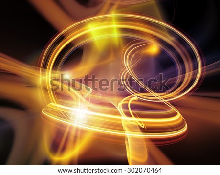 Light Trail series. Composition of  light trails and forms for projects on graphic design, science and technology