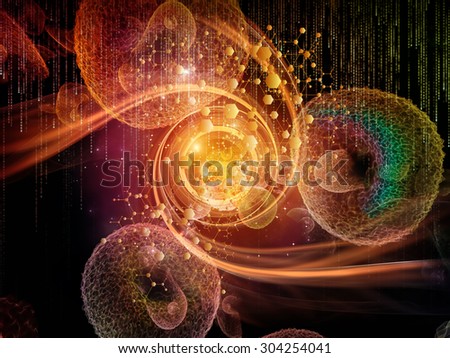 Science Particle series. Composition of molecular particles and lights on the subject of science, education and technology