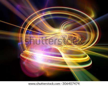 Light Trail series. Interplay of light trails and forms on the subject of graphic design, science and technology