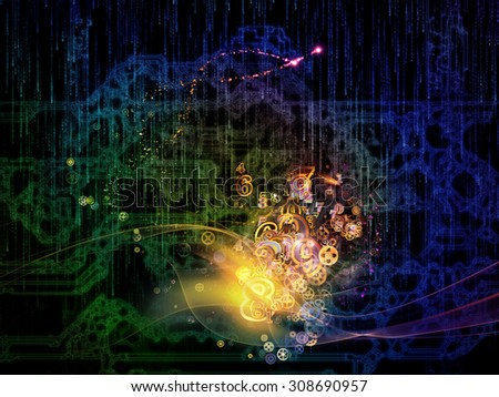 Waves of Technology series. Visually attractive backdrop made of lights, fractal and technological elements suitable as element for layouts on science, philosophy, metaphysics and modern technology