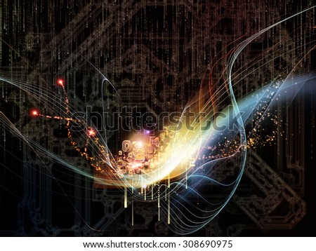 Waves of Technology series. Visually attractive backdrop made of lights, fractal and technological elements suitable as background for works on science, philosophy, metaphysics and modern technology