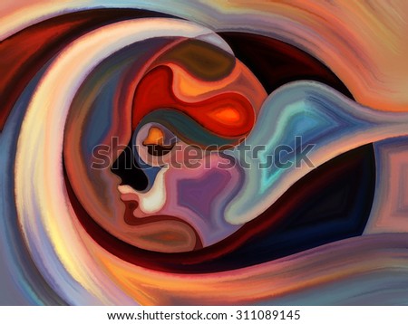 Colors of the Mind series. Composition of  elements of human face, and colorful abstract shapes to serve as a supporting backdrop for projects on mind, reason, thought, emotion and spirituality