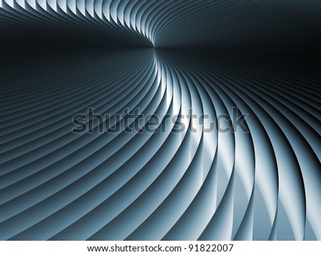 Tinted background screen of curved three dimensional geometric lines