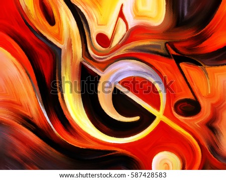 Inner Melody series. Arrangement of colorful musical shapes on the subject of spirituality of music and performing arts
