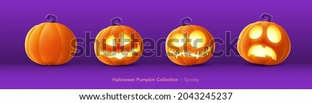 Pumpkin set of Halloween - Spooky expression Foto stock © 