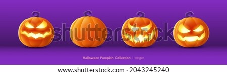 Pumpkin set of Halloween - Anger expression Foto stock © 