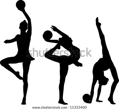 Gymnastics Silhouettes Stock Vector Illustration 15333400 : Shutterstock