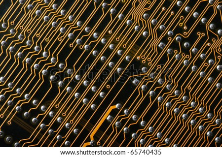 Dark digital circuit board background (pc motherboard)