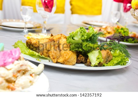 beautiful dish of meat on the table
