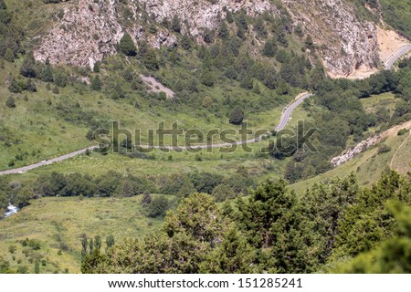 road in the mountains in Kazakhstan