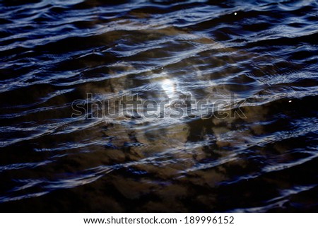 moon reflected in water with waves