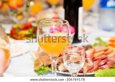 orange drink on the table