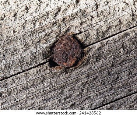 old rusty nail on a blackboard