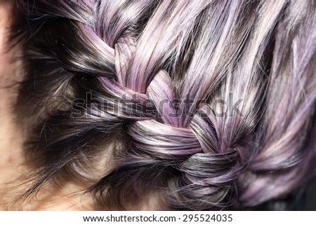 braid of purple hair