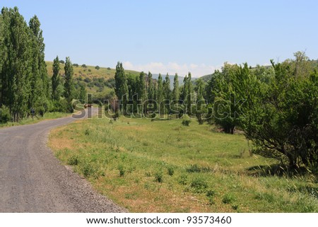 road in the mountains. Of Kazakhstan. Mashat