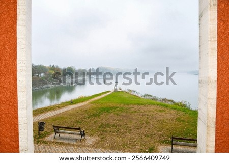 Image, Stock Photo Danube in the mist