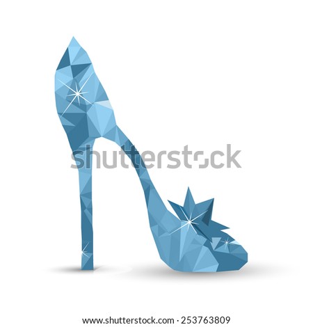 Low-Poly Cinderella'S Crystal Shoe Stock Vector 253763809 : Shutterstock