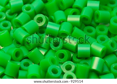 green plastic beads