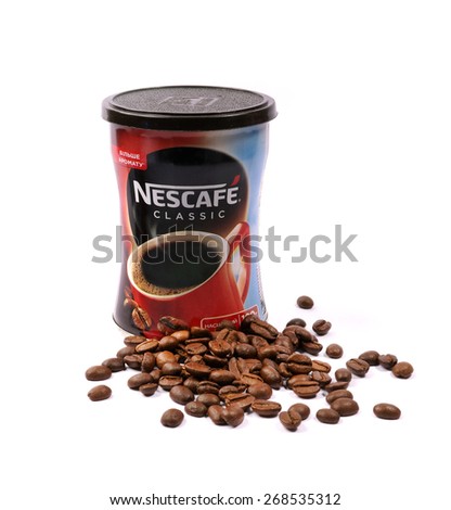 Kiev, Ukraine - April 10, 2015: Nescafe is a brand multinational food and beverage company, first introduced on April 1, 1938.