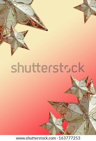 Gold Stars isolated on the gold and Red background with room for your text