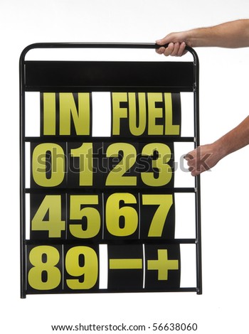 pit display board with numbers and letters