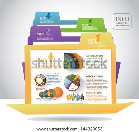 File folder infographic background template layout. EPS 10 vector, grouped for easy editing. No open shapes or paths.