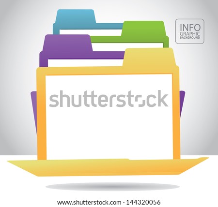 File folder infographic background template layout. EPS 10 vector, grouped for easy editing. No open shapes or paths.