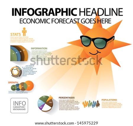 Sunny forecast info graphic. EPS 10 vector, grouped for easy editing. No open shapes or paths.