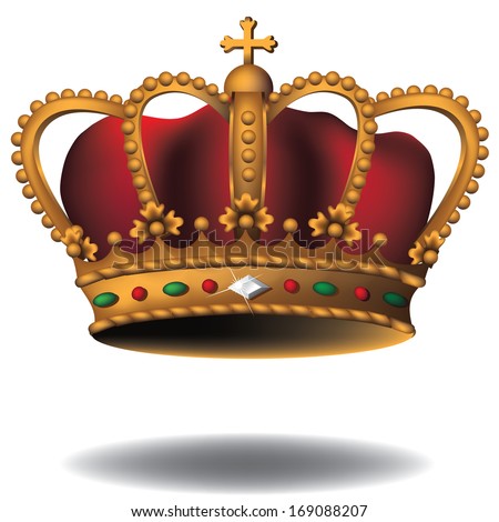 Bejeweled crown. EPS 10 vector, grouped for easy editing. No open shapes or paths.