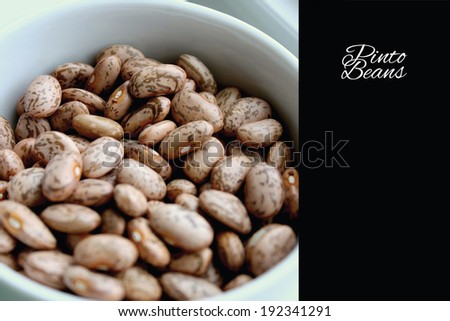 Pinto beans with copy space
