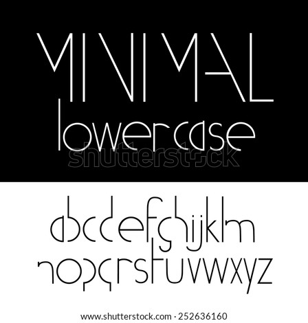 Minimal lowercase Font Symbol Icon Alphabet A through Z. EPS 10 Vector royalty free stock illustration for headlines, business, adding visual interest to graphics, ads, marketing, posters, design