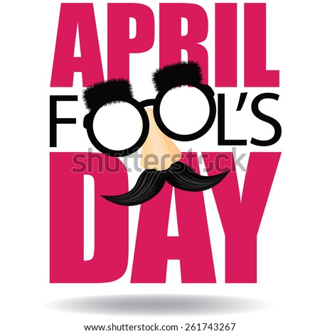 April Fools Day text and funny glasses EPS 10 vector illustration for greeting card, ad, promotion, poster, flier, blog, article, marketing, signage, email Сток-фото © 