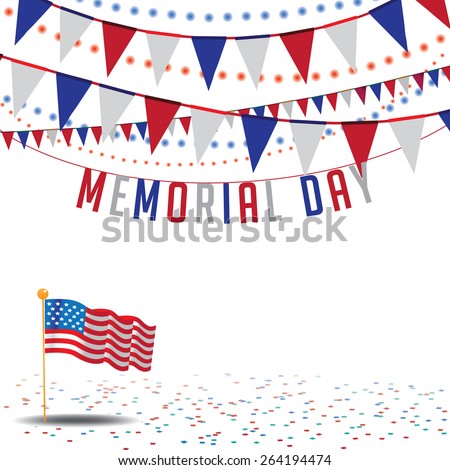 Memorial Day Sale bunting background EPS 10 vector royalty free stock illustration for greeting card, ad, promotion, poster, flier, blog, article, ad, marketing, retail shop, brochure, signage