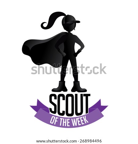 Female Scout of the week icon EPS 10 vector royalty free illustration