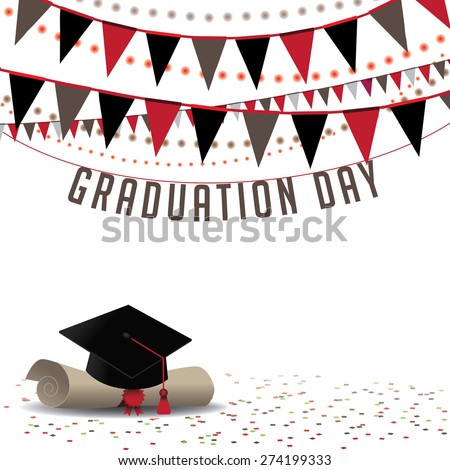 Graduation Day background royalty free stock illustration for greeting card, ad, promotion, poster, flier, blog, article, social media, marketing