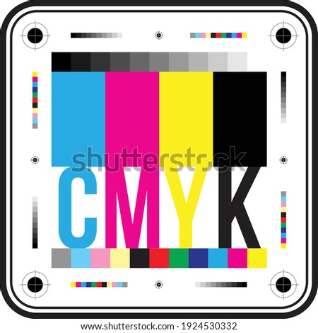 CMYK print colors perfect background. Cyan magenta yellow black sign. CMYK on white background. Vector.