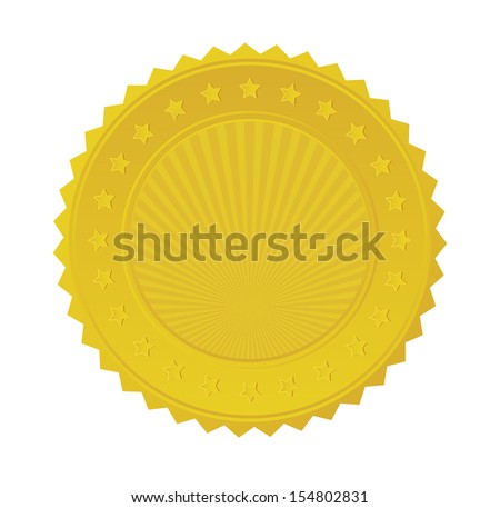 This image is a vector file representing Gold Seal Badge.