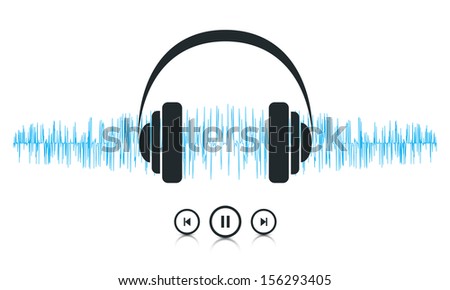 This image is a vector file representing a sound waves music player concept. / Music Sound Waves / Music Sound Waves