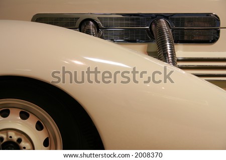 vintage auto fender and hood detail