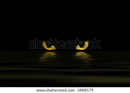 monster cat eyes over water