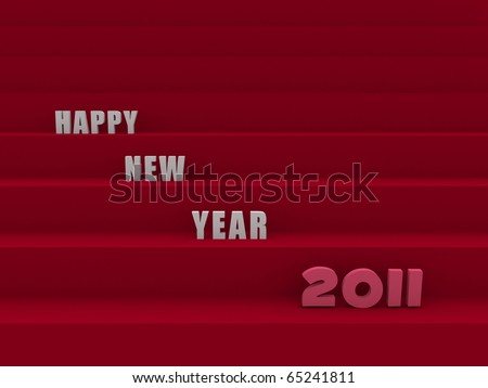 happy new year written over dark red stairs