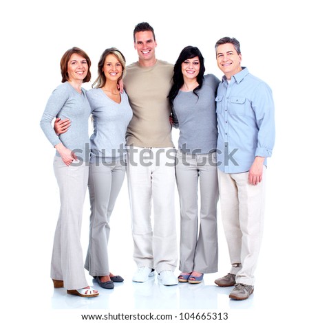 Group of happy people. Isolated on white background.