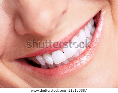 Happy woman smile. Dental care. White teeth.