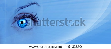 Beautiful woman eye. Vision concept background.