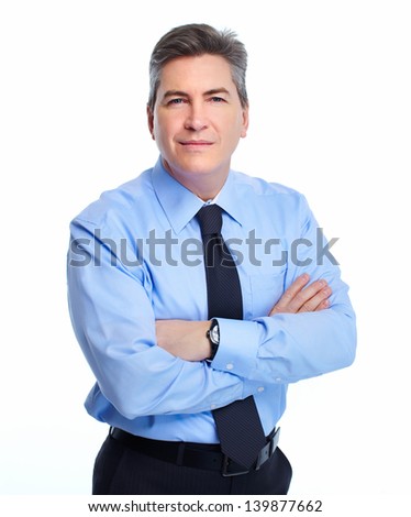 Portrait of handsome Businessman isolated on white background.
