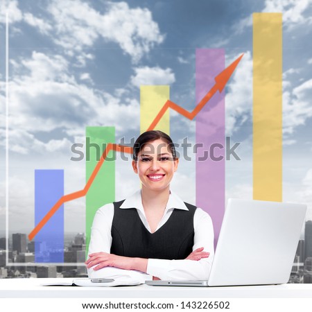 Business woman working with laptop computer. Finance and accounting business.